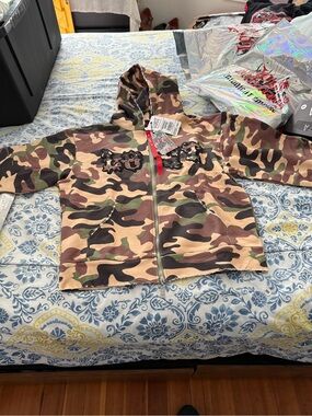 Lost Intricacy Men’s Camo Zip-Up Hoodie - Brown/Green